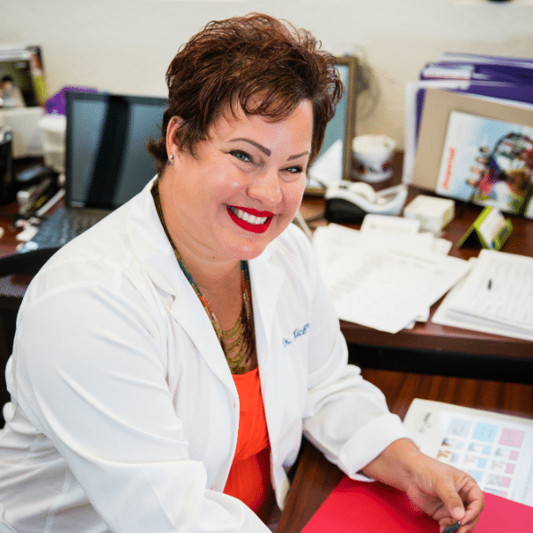 Dr. Michelle at her desk